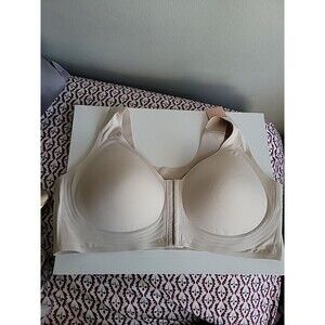 Luna Hug Nude Bra Embrace Your Curves Front Closure Removable Pads Sz 7X